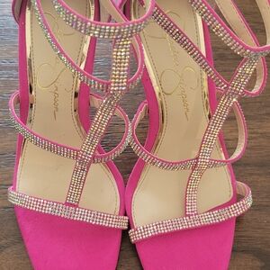 NWOT,Jessica Simpson Fuchsia Strappy Heels